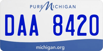 MI license plate DAA8420