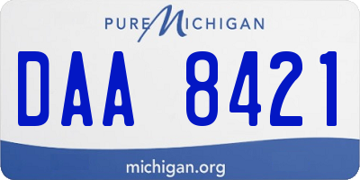 MI license plate DAA8421