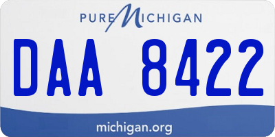 MI license plate DAA8422