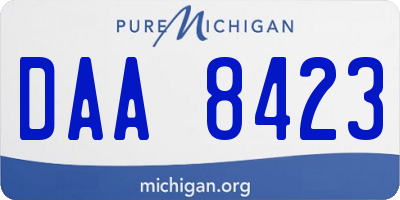 MI license plate DAA8423