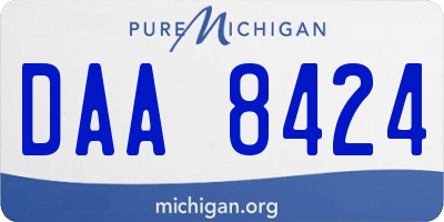 MI license plate DAA8424