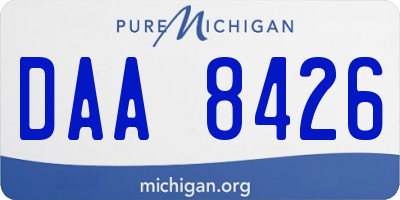 MI license plate DAA8426