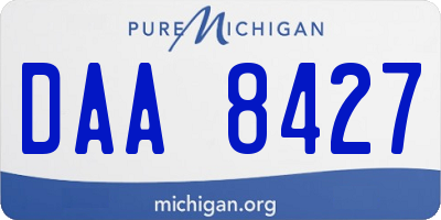 MI license plate DAA8427