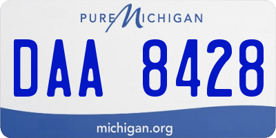 MI license plate DAA8428