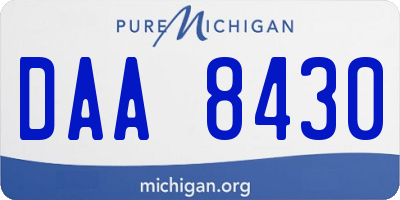 MI license plate DAA8430