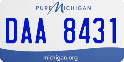 MI license plate DAA8431