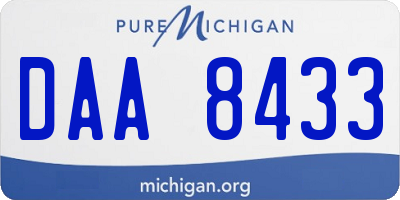 MI license plate DAA8433