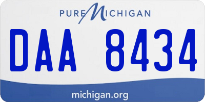 MI license plate DAA8434