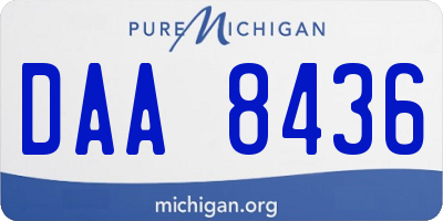 MI license plate DAA8436