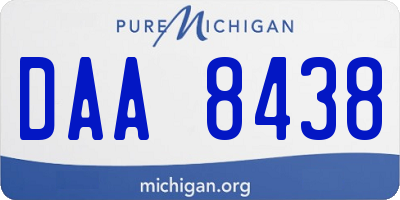 MI license plate DAA8438