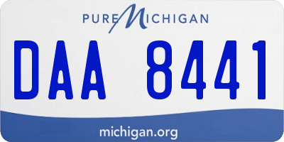 MI license plate DAA8441