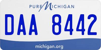 MI license plate DAA8442
