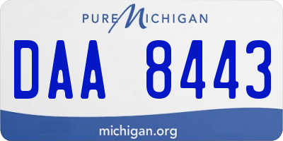 MI license plate DAA8443