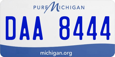 MI license plate DAA8444