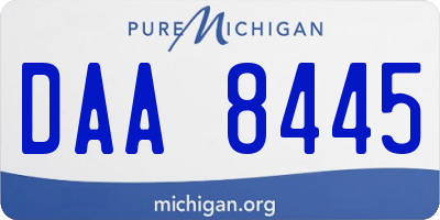 MI license plate DAA8445