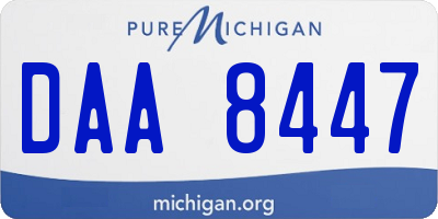 MI license plate DAA8447