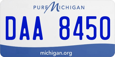 MI license plate DAA8450