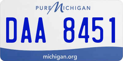 MI license plate DAA8451