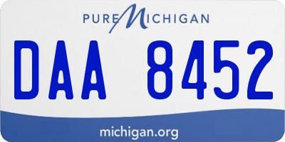 MI license plate DAA8452