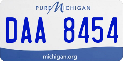 MI license plate DAA8454