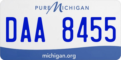 MI license plate DAA8455