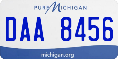 MI license plate DAA8456