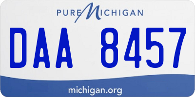 MI license plate DAA8457