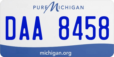 MI license plate DAA8458