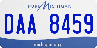 MI license plate DAA8459