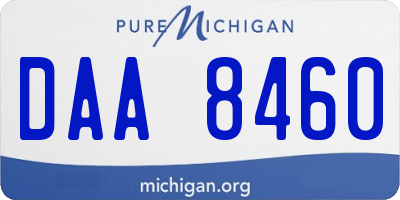 MI license plate DAA8460