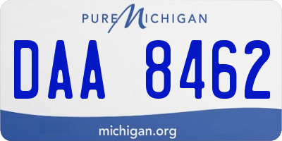 MI license plate DAA8462