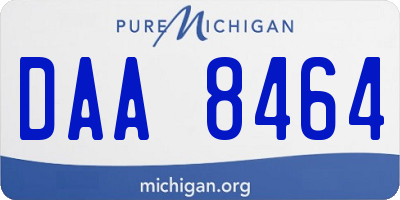 MI license plate DAA8464