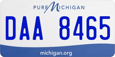 MI license plate DAA8465