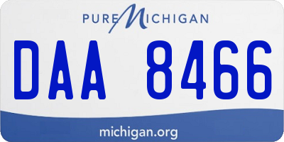 MI license plate DAA8466