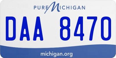 MI license plate DAA8470