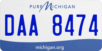 MI license plate DAA8474