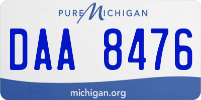 MI license plate DAA8476