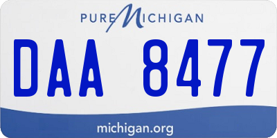 MI license plate DAA8477