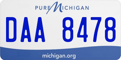 MI license plate DAA8478