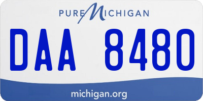 MI license plate DAA8480