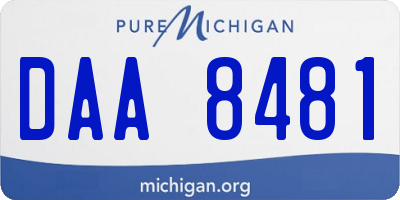 MI license plate DAA8481