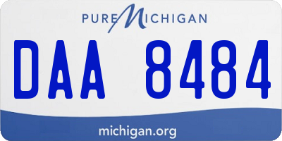 MI license plate DAA8484