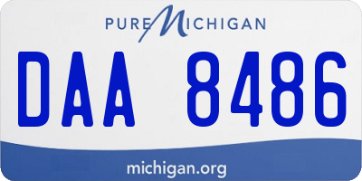 MI license plate DAA8486