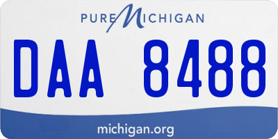 MI license plate DAA8488