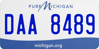 MI license plate DAA8489