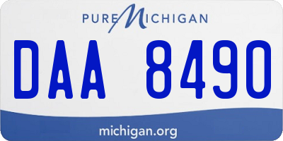 MI license plate DAA8490