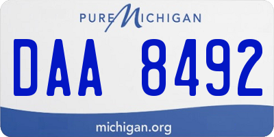 MI license plate DAA8492