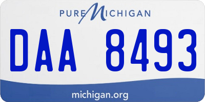 MI license plate DAA8493