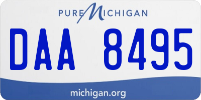 MI license plate DAA8495