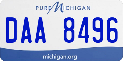 MI license plate DAA8496